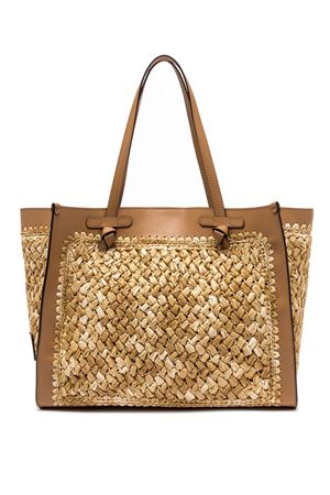 Marcella leather raffia shopping bag GIANNI CHIARINI | BS11710COMMTSCY7042